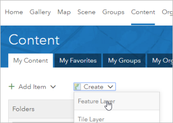 Create > Feature Layer
